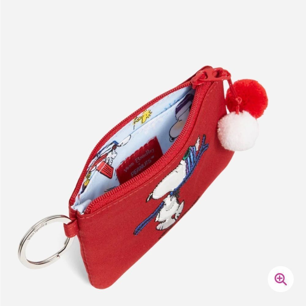 Vera Bradley Peanuts Zip ID Lanyard Snoopy and Woodstock Red NWT